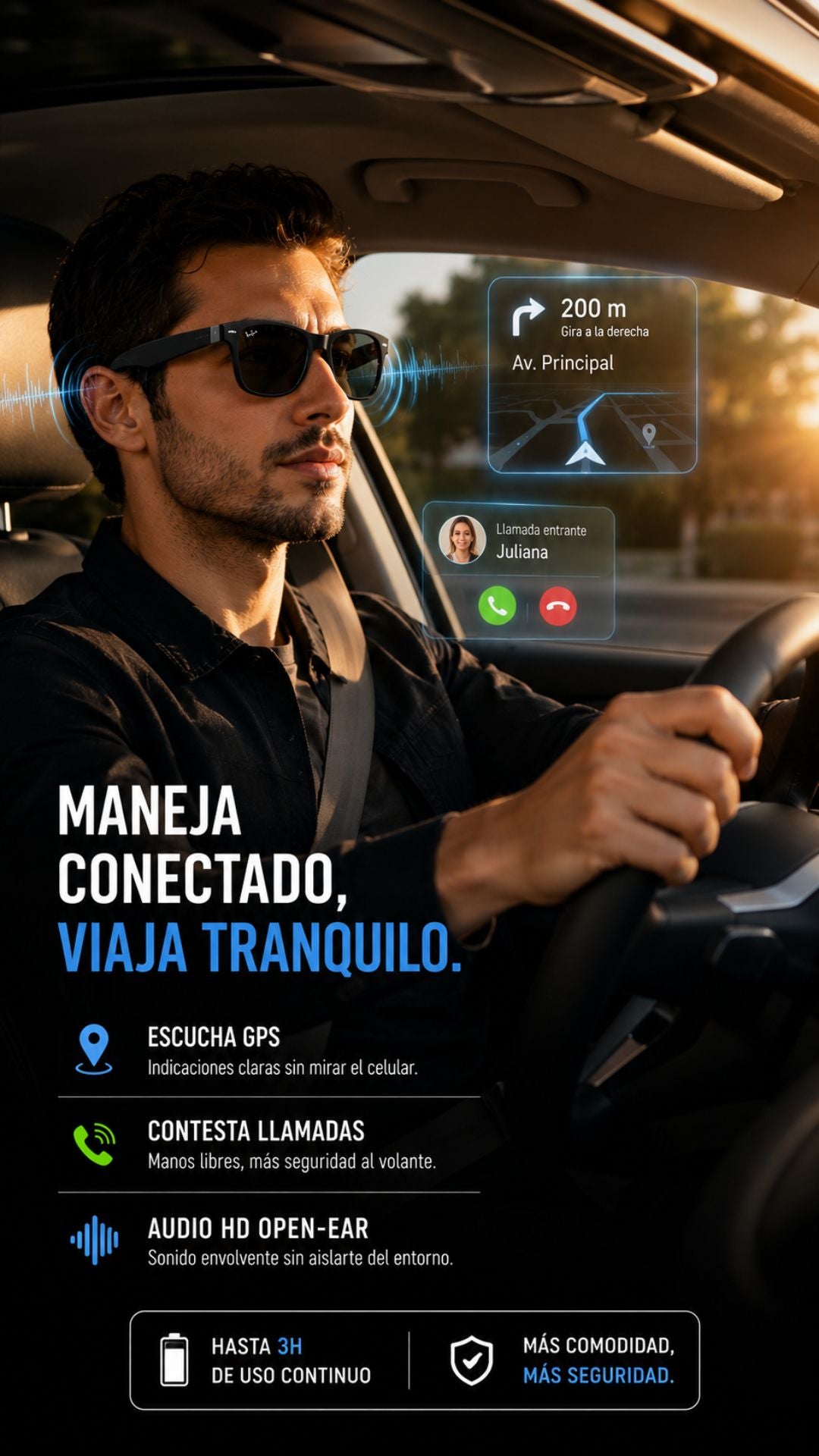 Gafas Inteligentes - Musica - Bluetooth