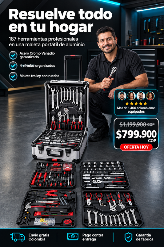 Maleta Set De Herramientas 187 Piezas