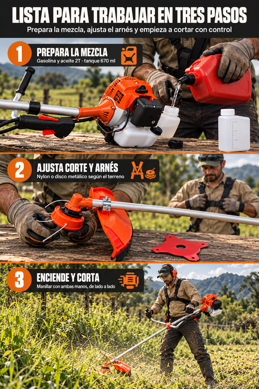 Guadaña Stihl FS 450 – 5 MODO DE USO