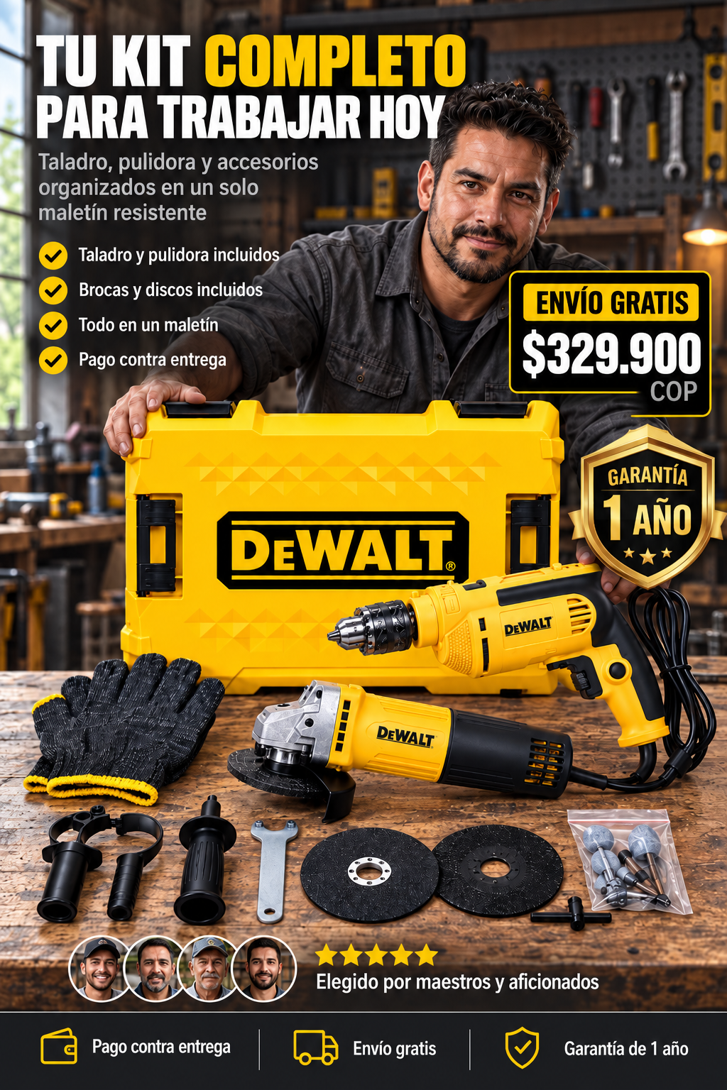 Kit Taladro Pulidora Dewalt – 1 HERO