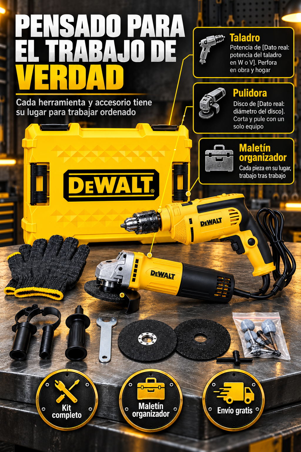 Kit Taladro Pulidora Dewalt – 4 AUTORIDAD