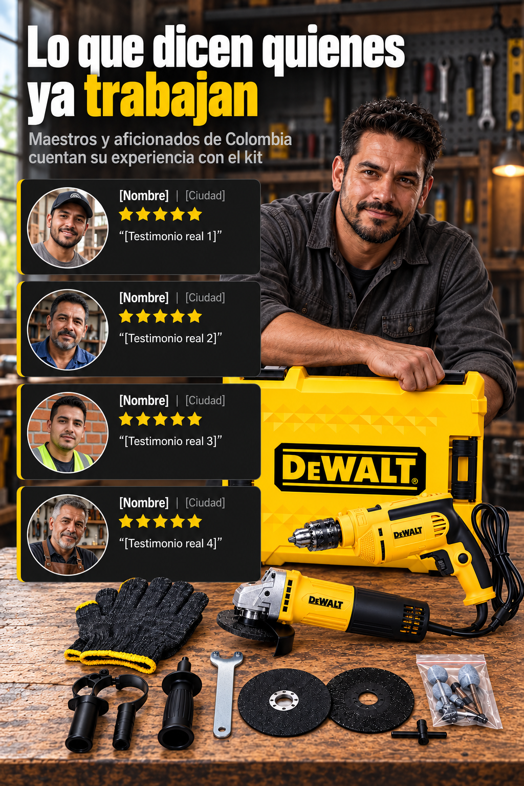 Kit Taladro Pulidora Dewalt – 10 TESTIMONIOS